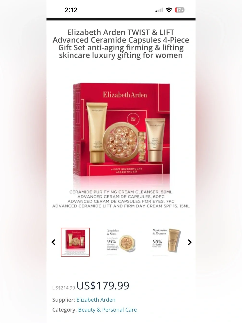 Elizabeth Arden 4-Pc Nourishing & Age-Defying Skincare Set - NIB